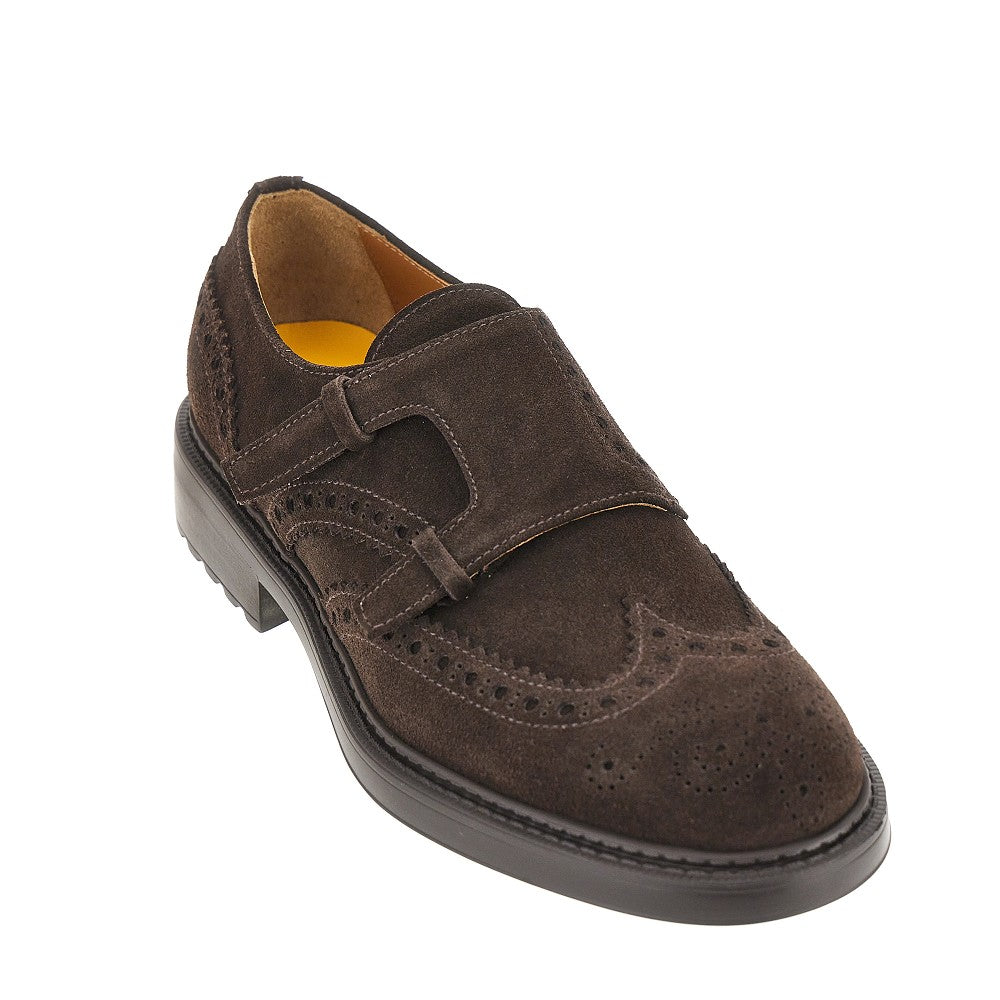 Suede leather double loop shoes
