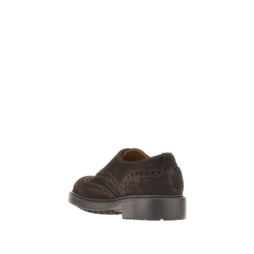 Suede leather double loop shoes