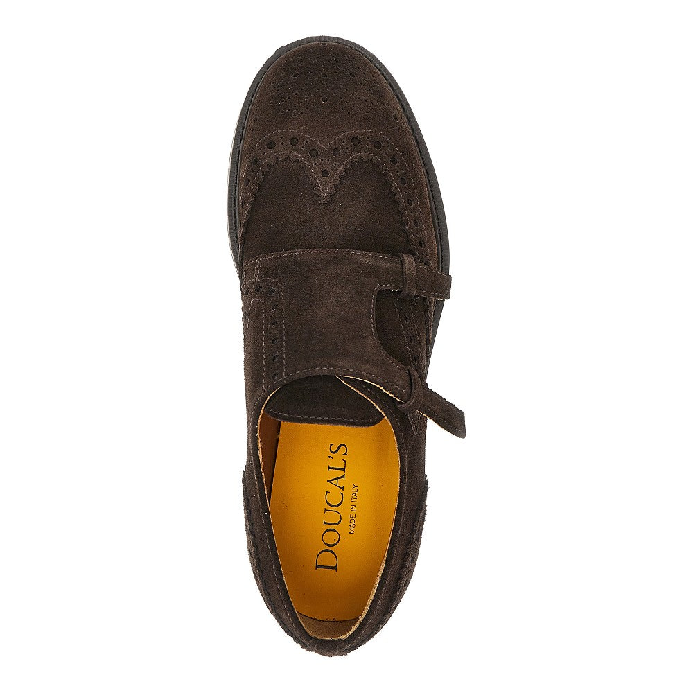 Suede leather double loop shoes