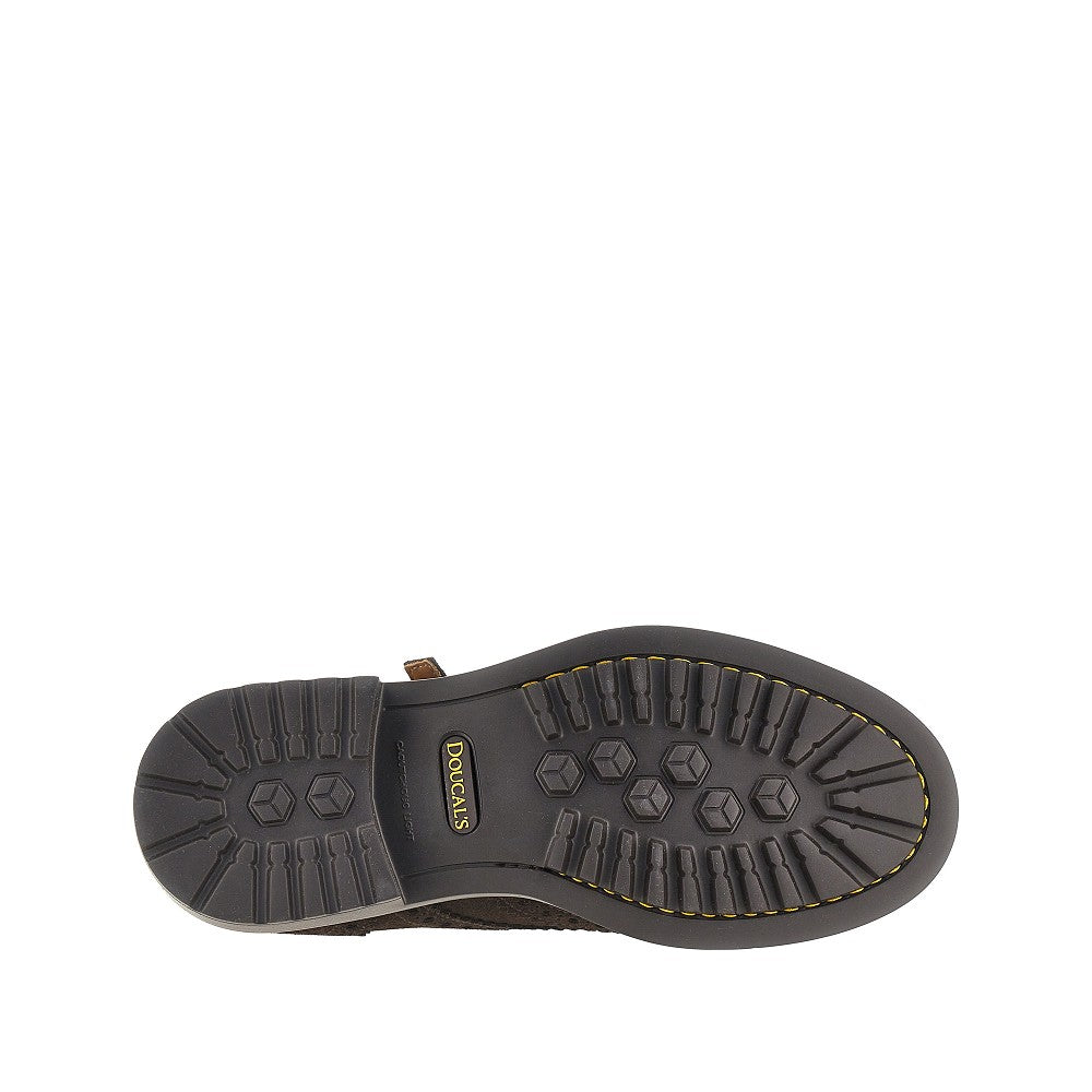 Suede leather double loop shoes