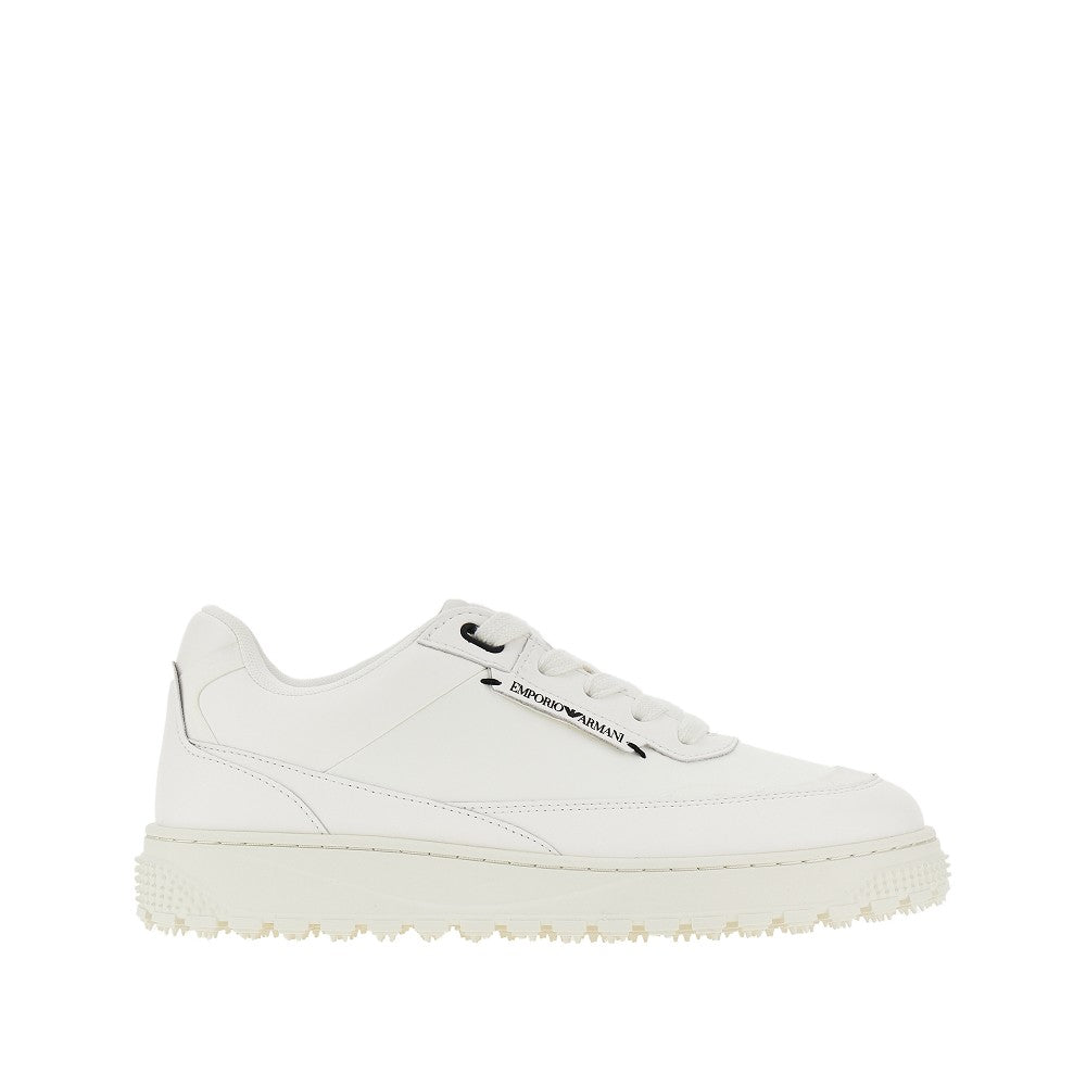 Leather sneakers with side logo