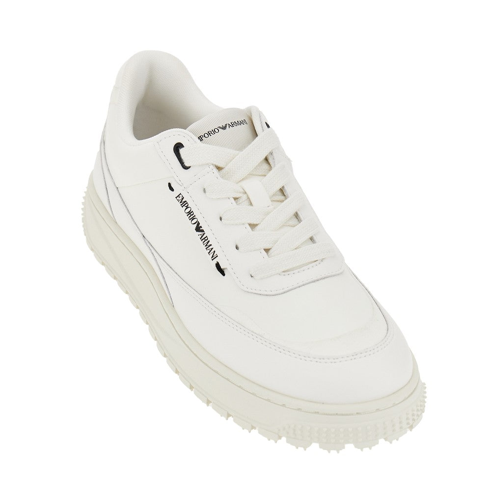 Leather sneakers with side logo