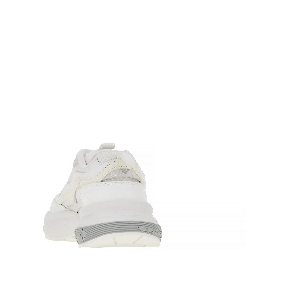 Mesh sneakers with leather details