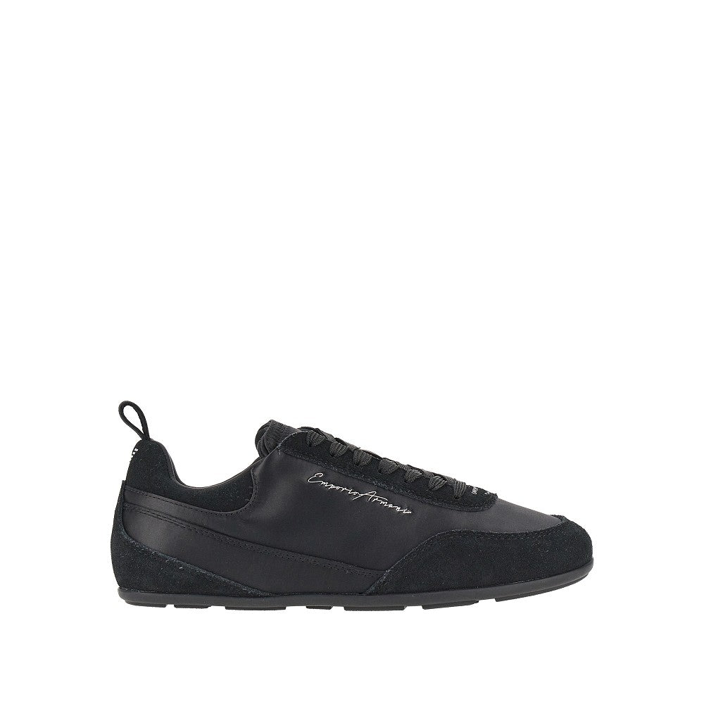 Sneakers in satin e pelle scamosciata