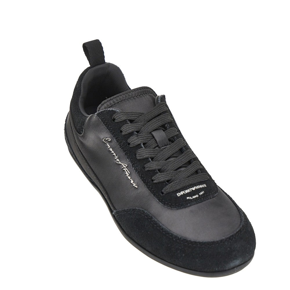 Sneakers in satin e pelle scamosciata