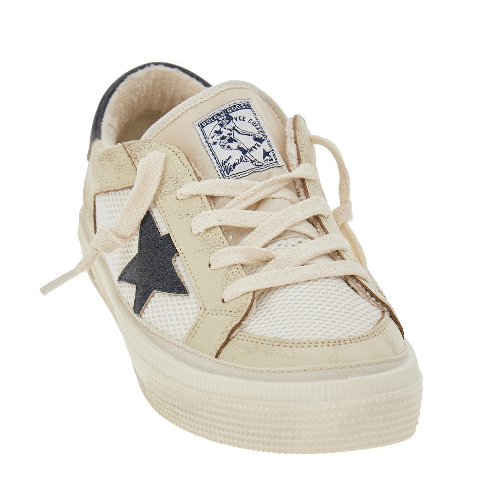 &#39;May&#39; leather and net sneakers