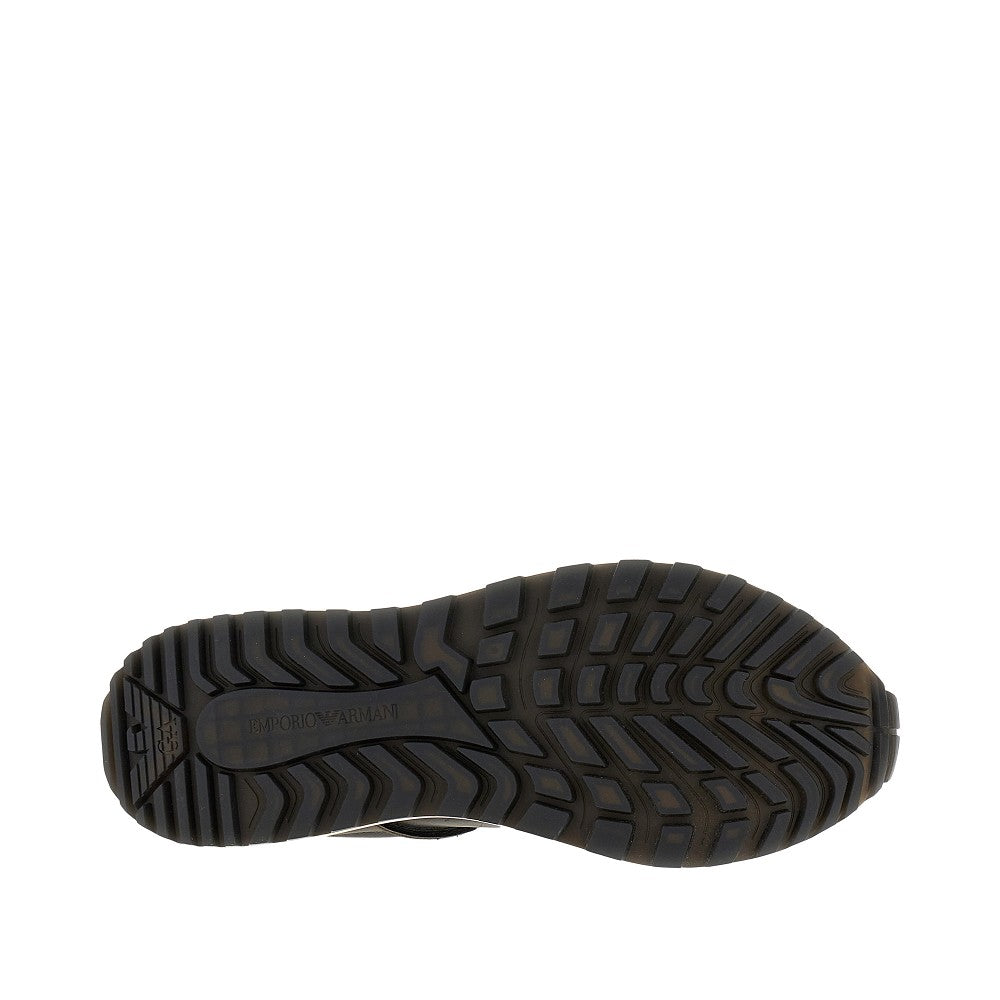 Vintage-effect leather sneakers