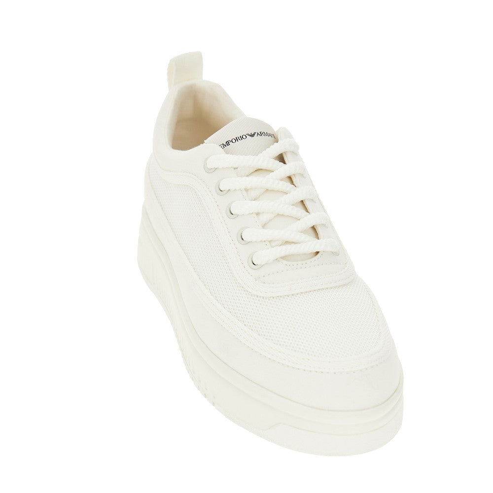 Gabardine and mesh sneakers
