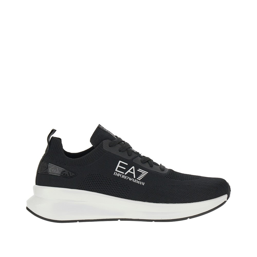 EA7 logo technical knit sneakers