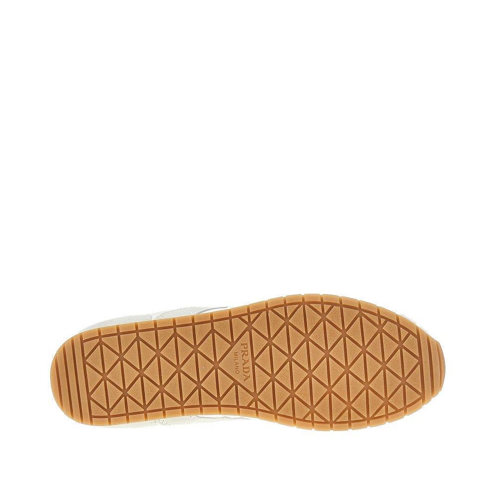 Suede leather and nylon sneakers