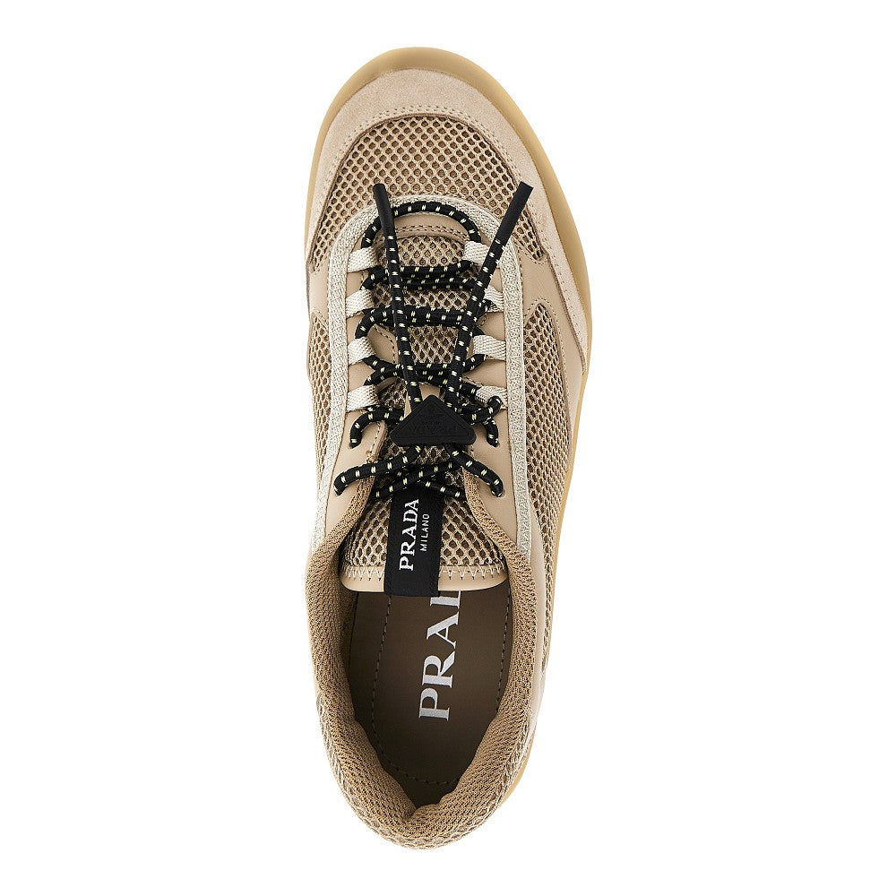 'Speedrock' mesh and leather sneakers