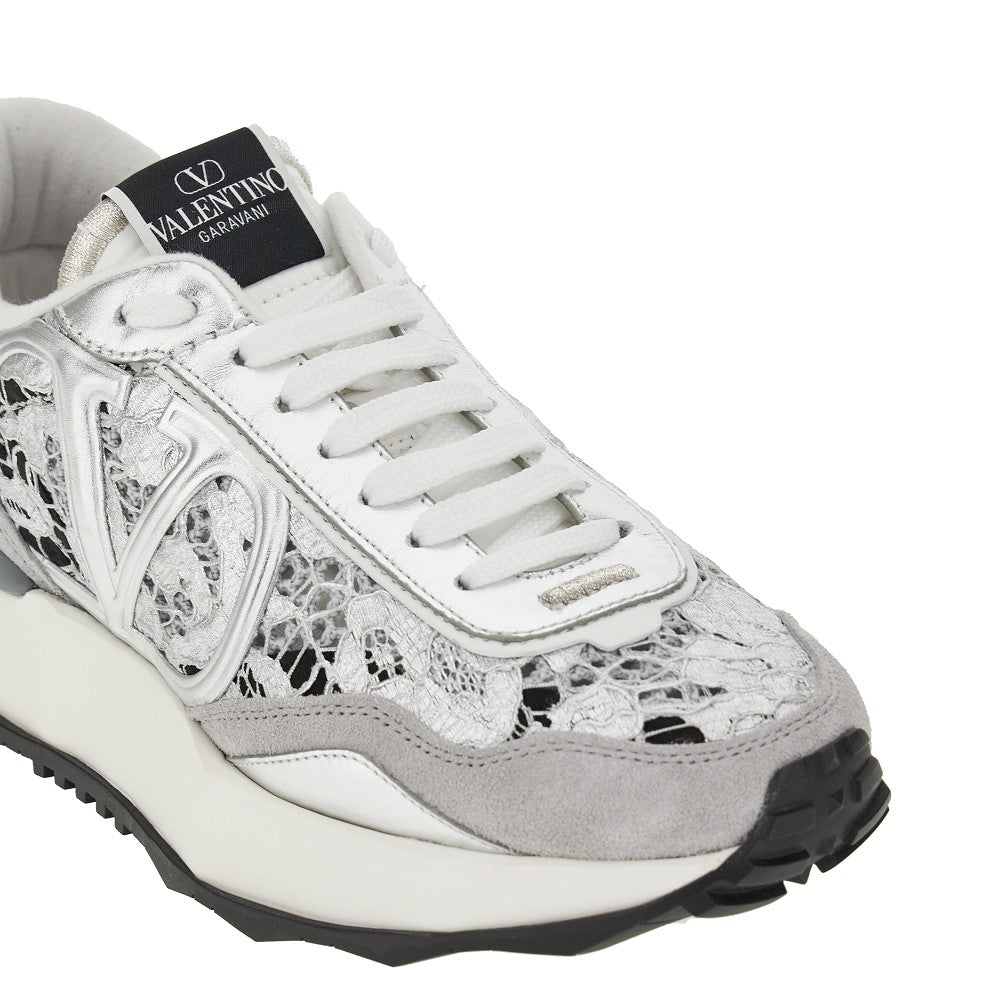 Lace and leather  &#39;Lacerunner&#39; sneakers