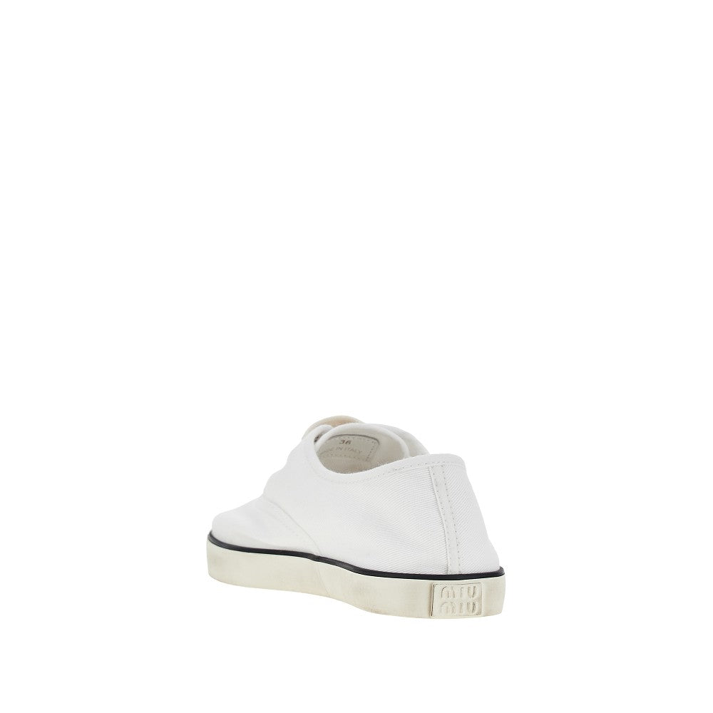 Drill sneakers with logo embroidery