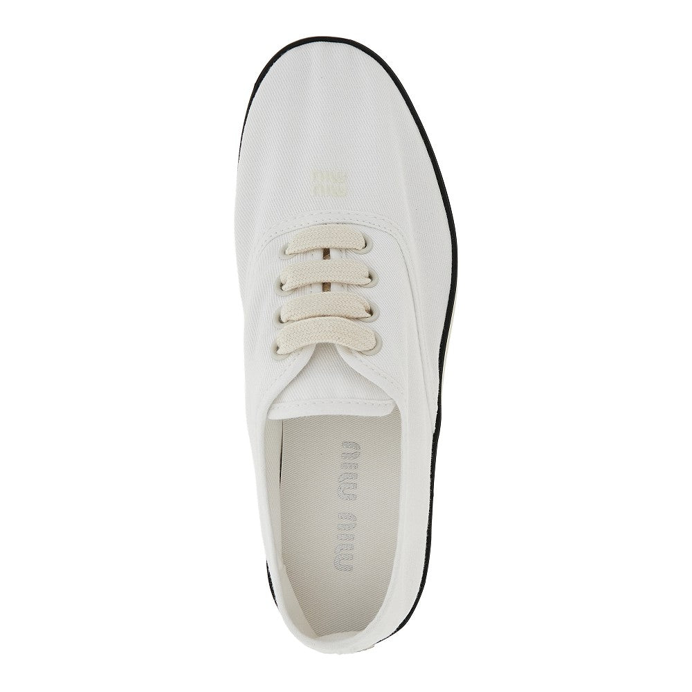 Drill sneakers with logo embroidery