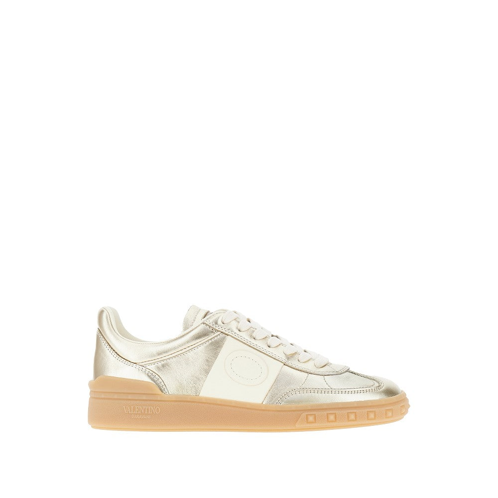 'Upvillage' metallic leather sneakers