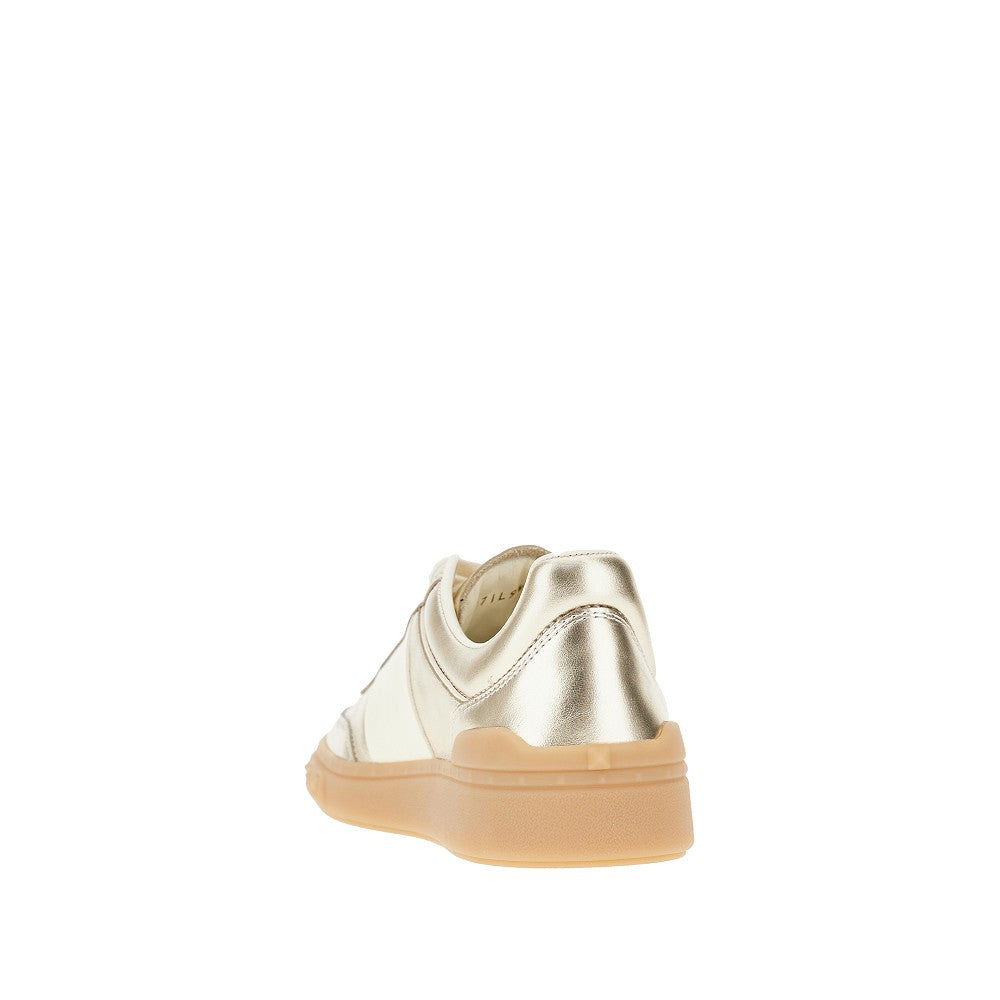 'Upvillage' metallic leather sneakers