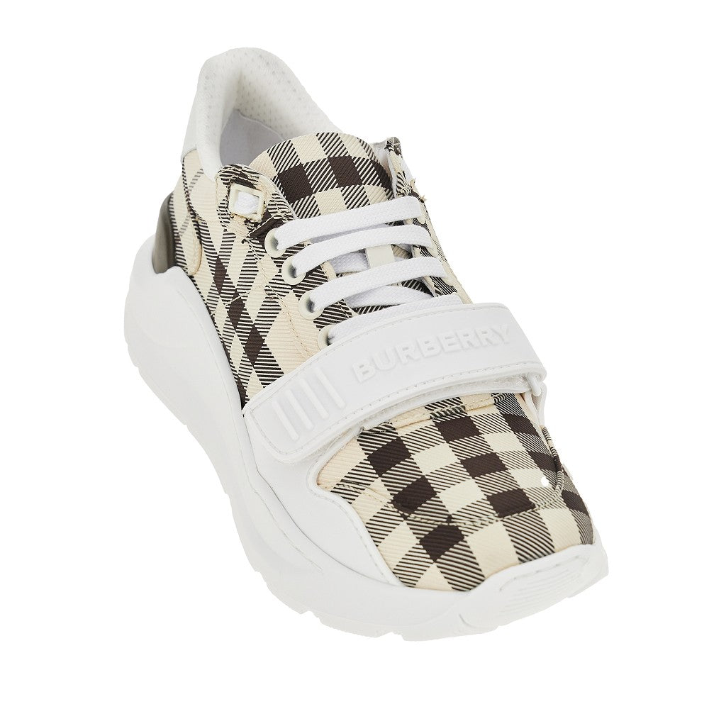 Check fabric sneakers