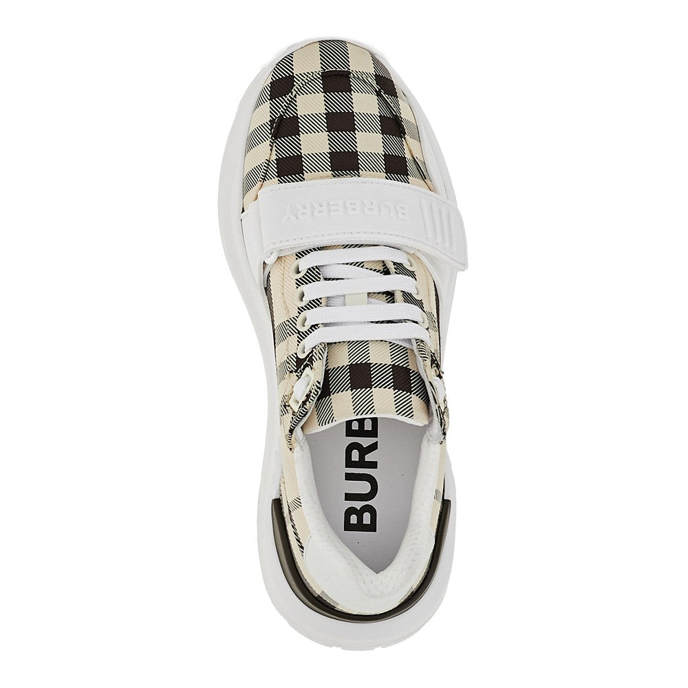 Check fabric sneakers