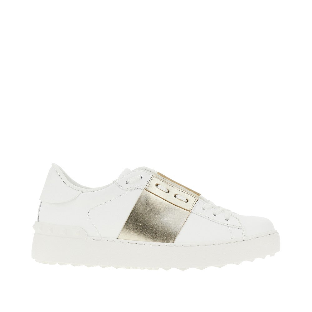'Open' leather sneakers