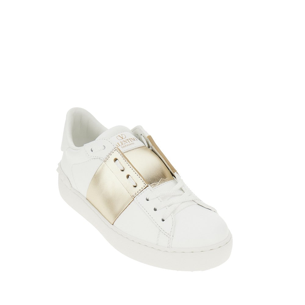 'Open' leather sneakers