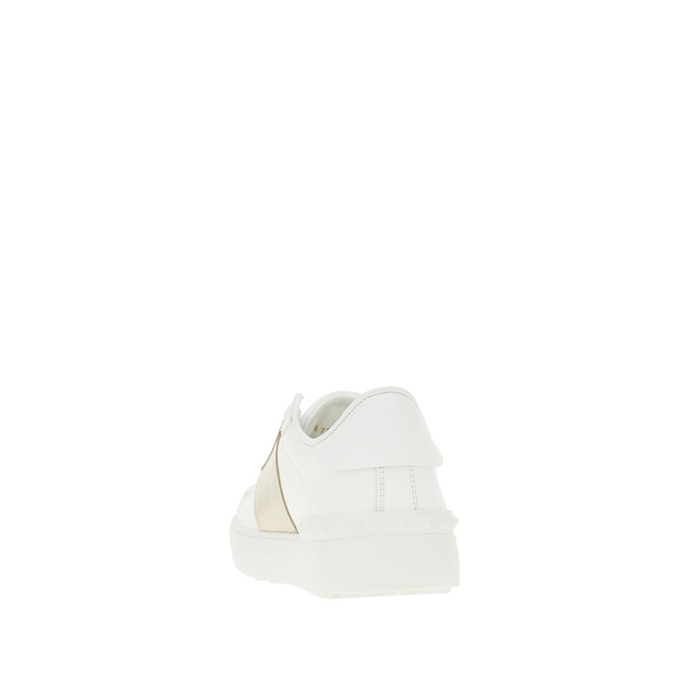 'Open' leather sneakers
