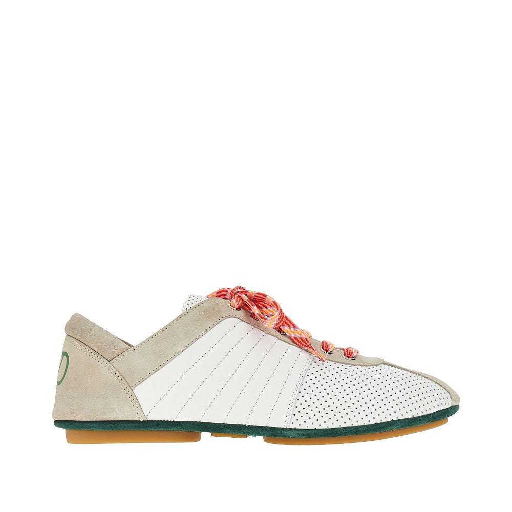 Openworked leather sneakers