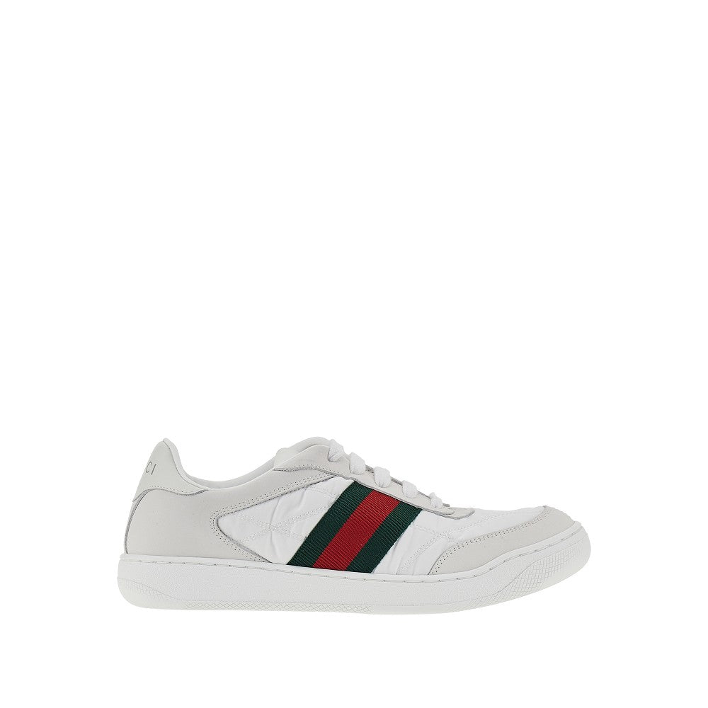 'Screener' nylon and leather sneakers