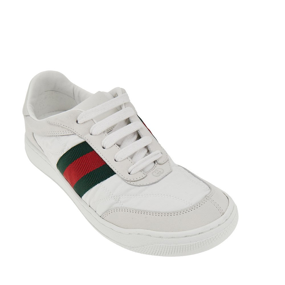 'Screener' nylon and leather sneakers