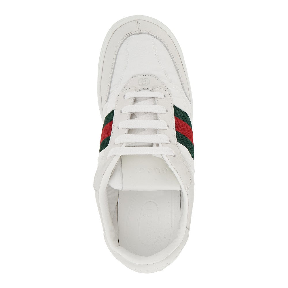'Screener' nylon and leather sneakers