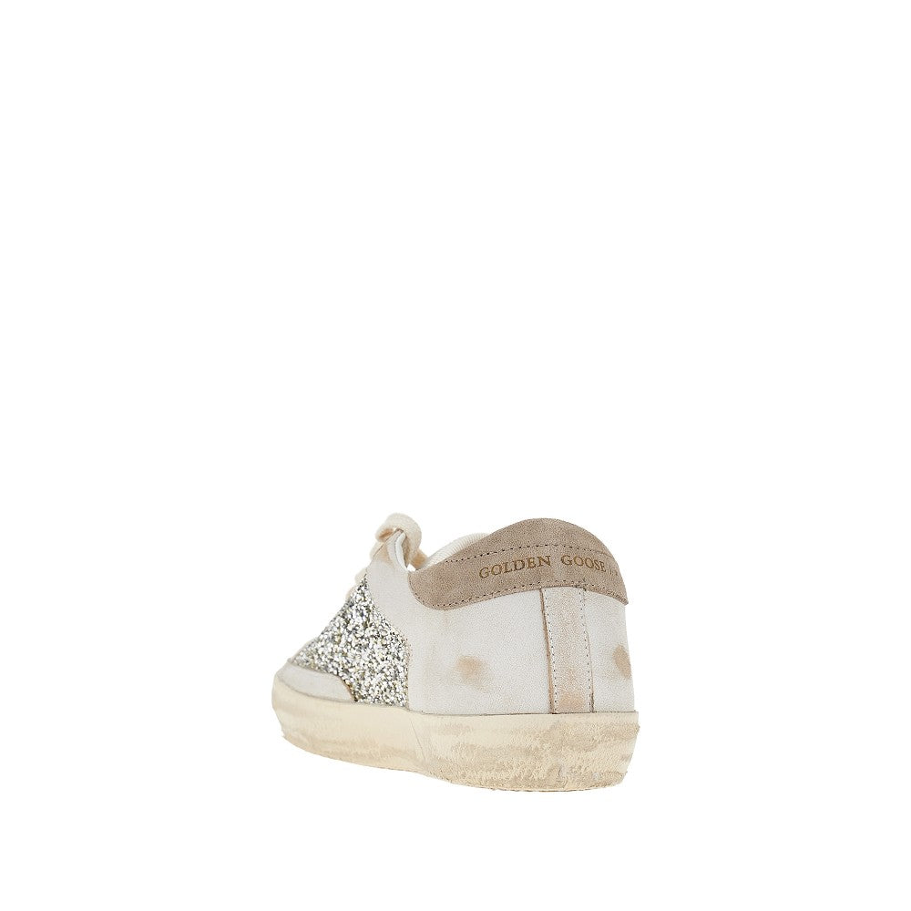 Sneakers Super-Star in pelle e glitter