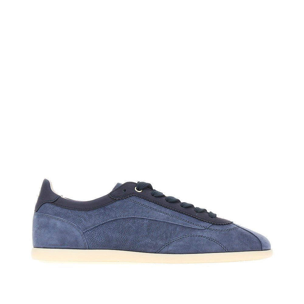 Texture nubuck leather sneakers