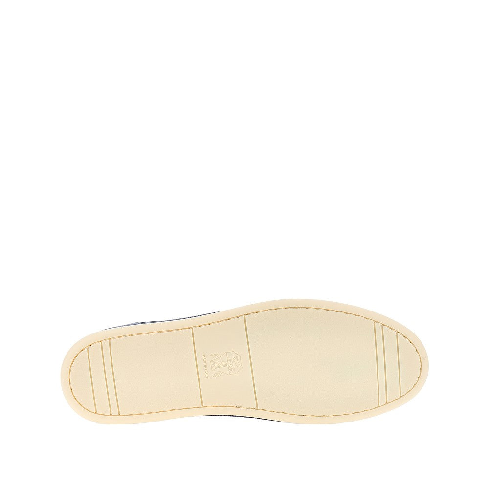 Texture nubuck leather sneakers
