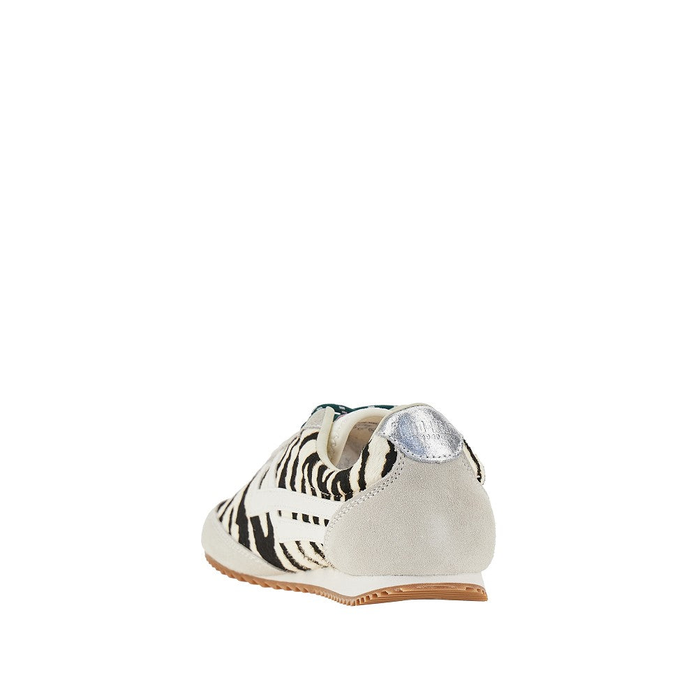 Zebra-striped calf-hair 'Racer 77' sneakers