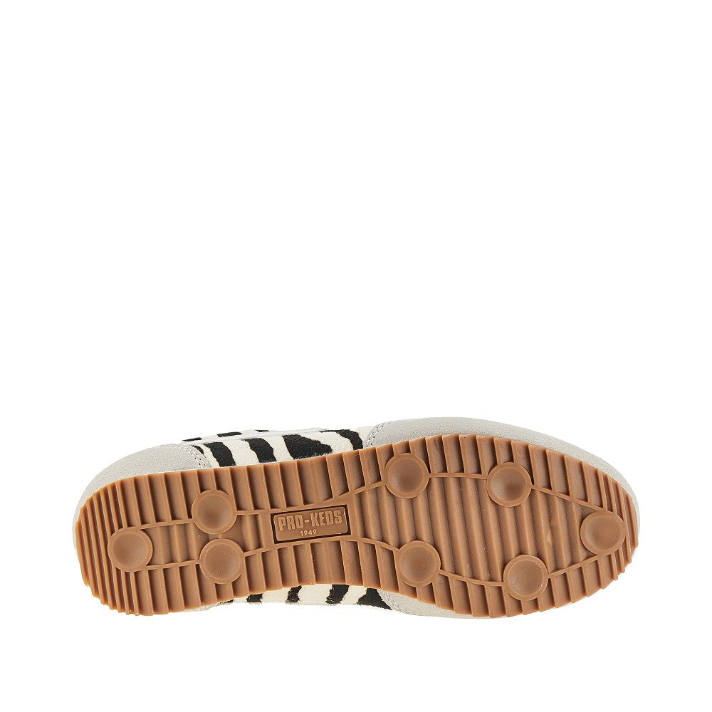 Zebra-striped calf-hair 'Racer 77' sneakers