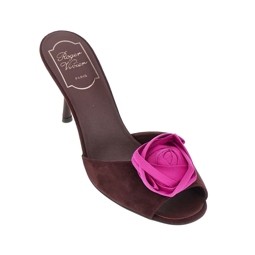Mules 'Rose Vivier' in pelle scamosciata