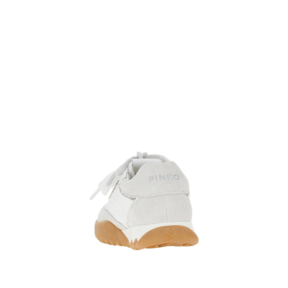 Suede leather and nylon sneakers