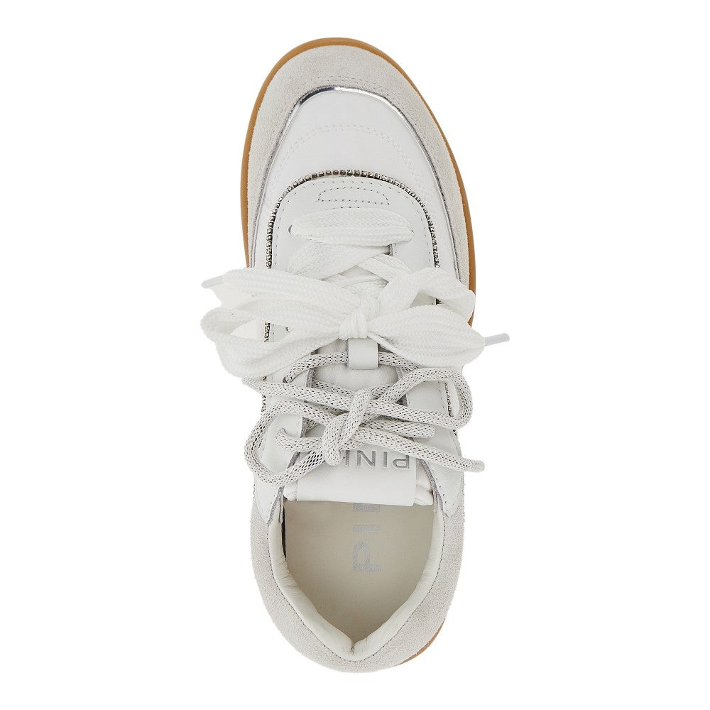 Suede leather and nylon sneakers