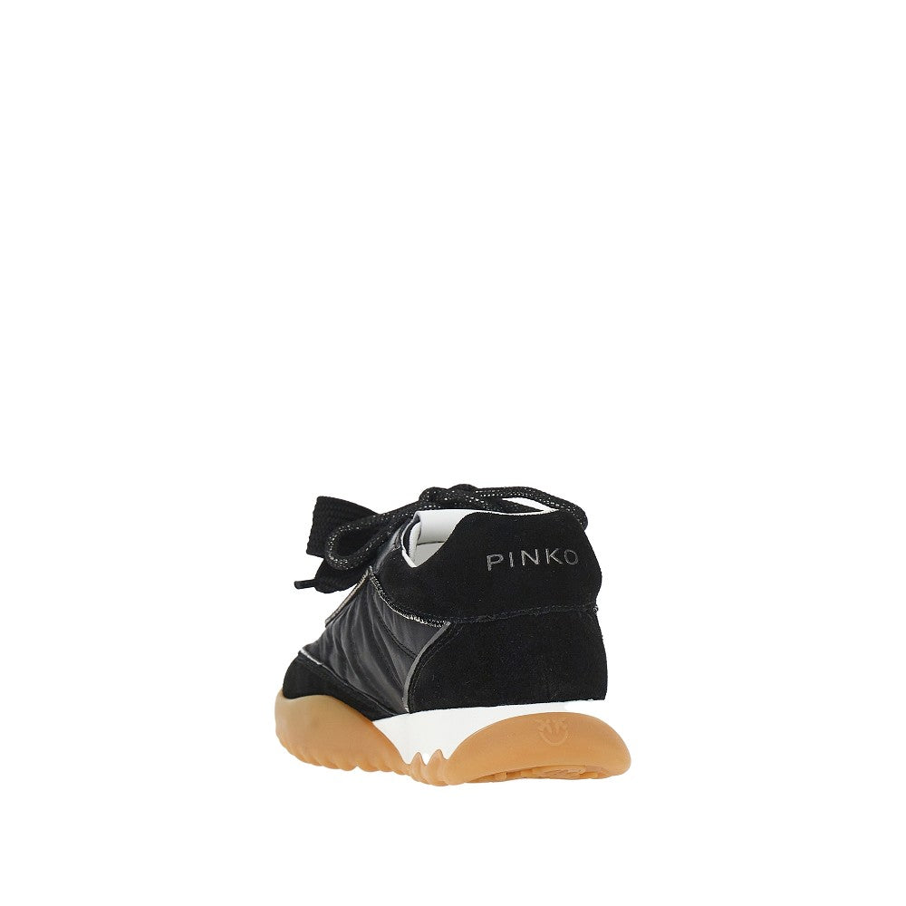 Suede leather and nylon sneakers