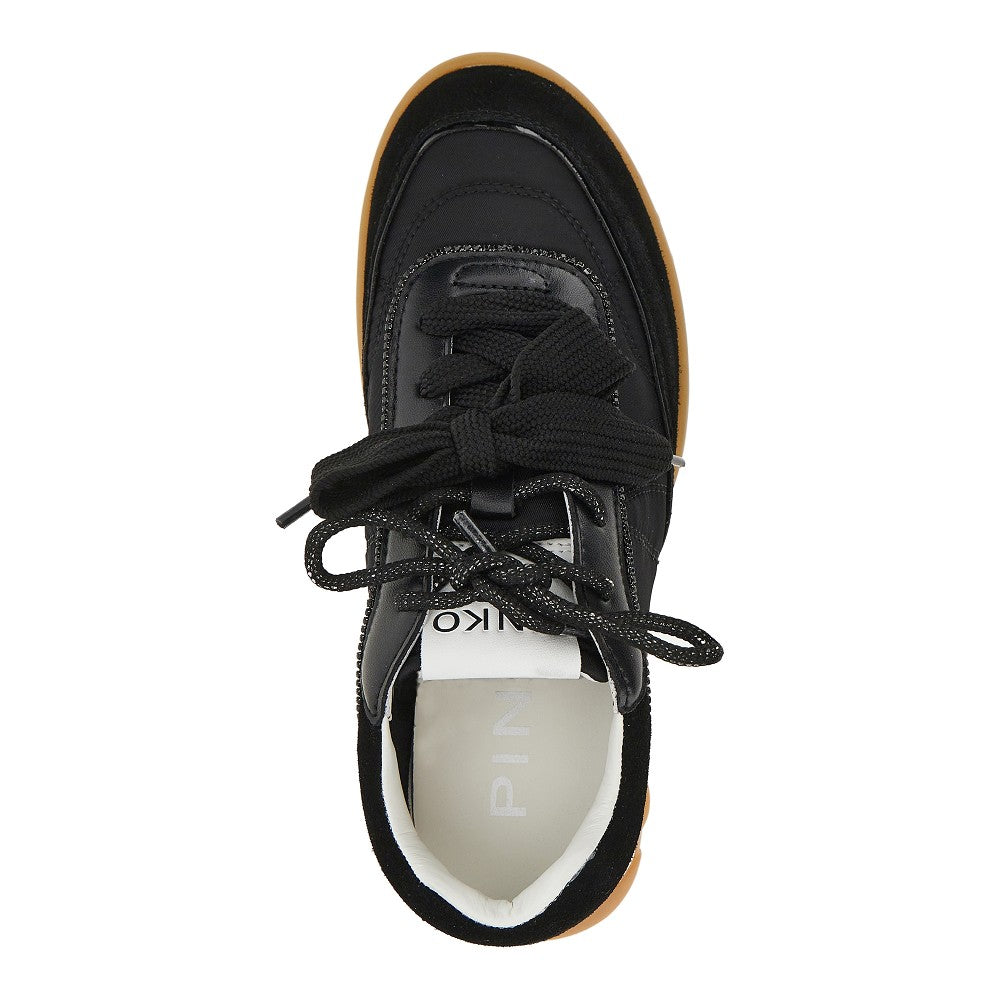 Suede leather and nylon sneakers