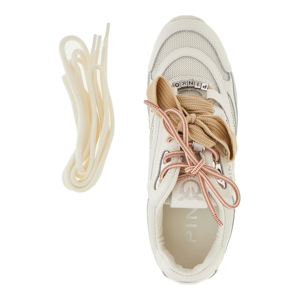 Leather and mesh sneakers