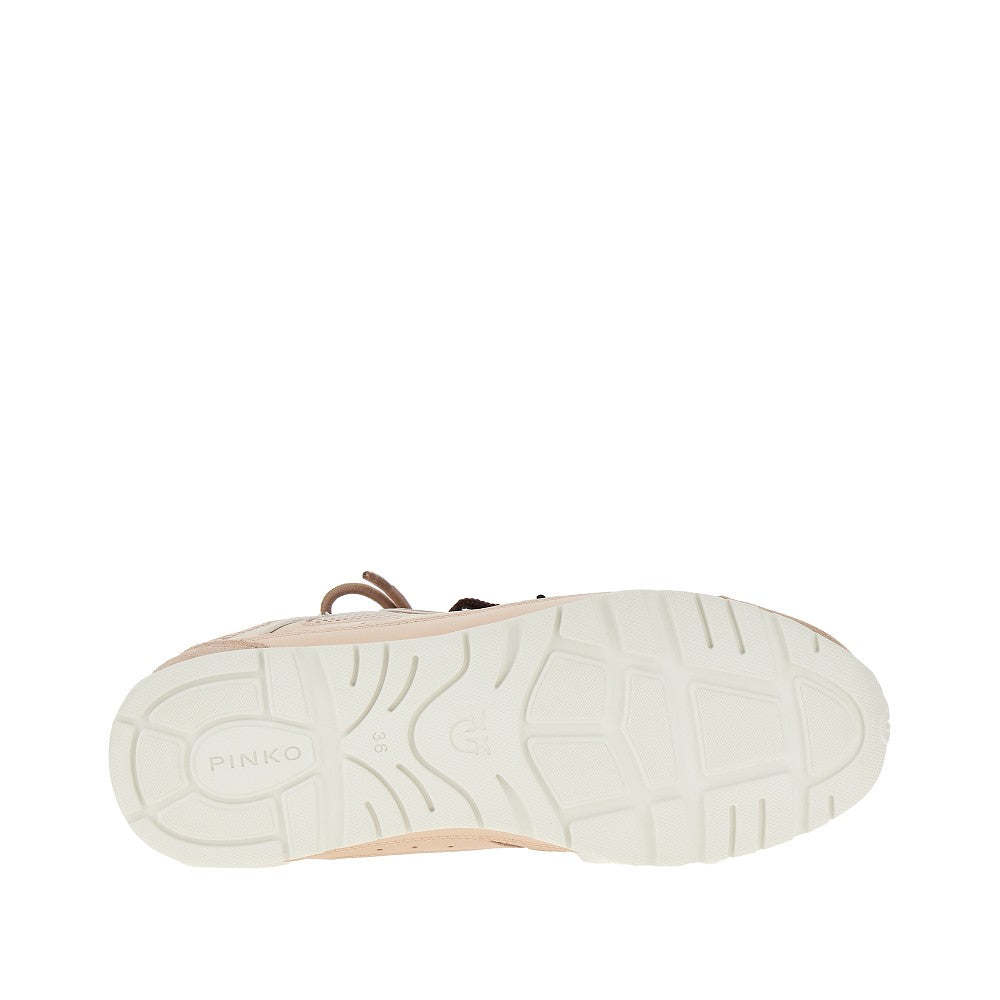 Leather and mesh sneakers