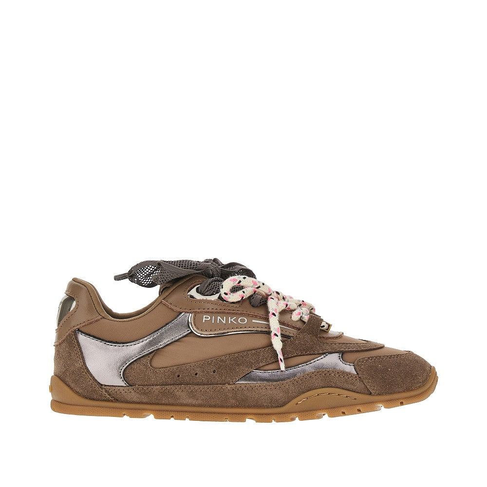 Sneakers in pelle scamosciata e nylon
