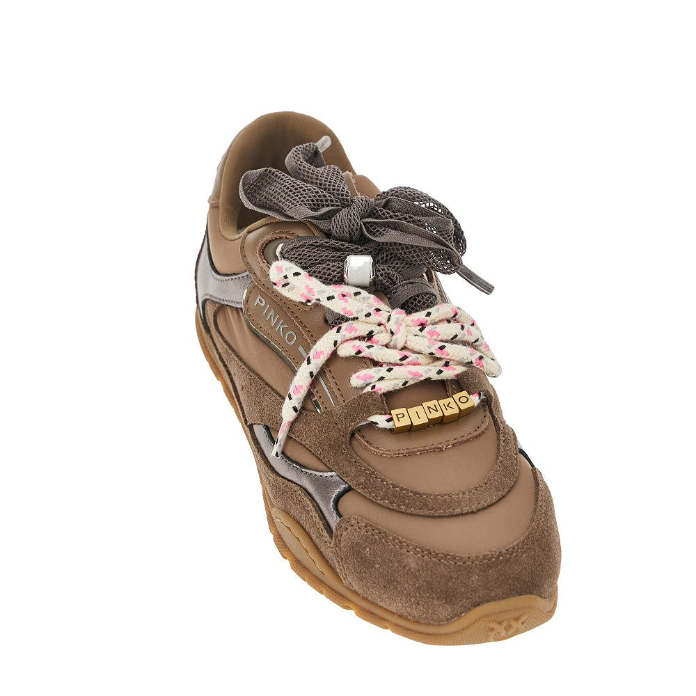 Sneakers in pelle scamosciata e nylon