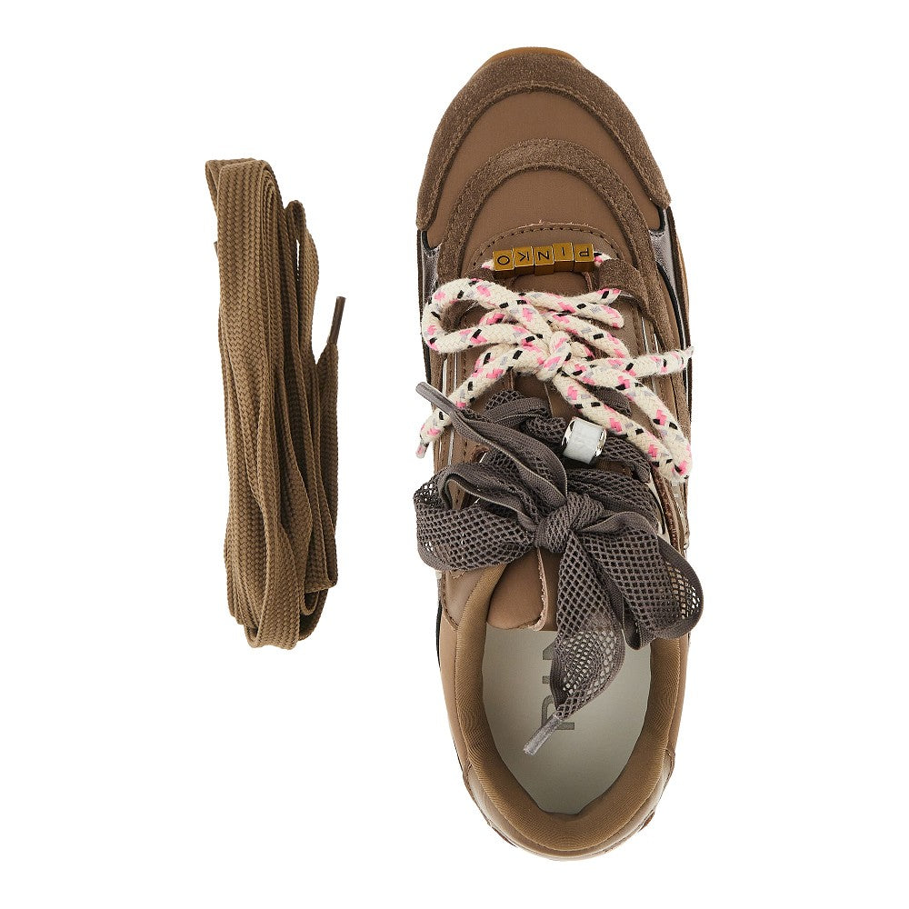 Sneakers in pelle scamosciata e nylon