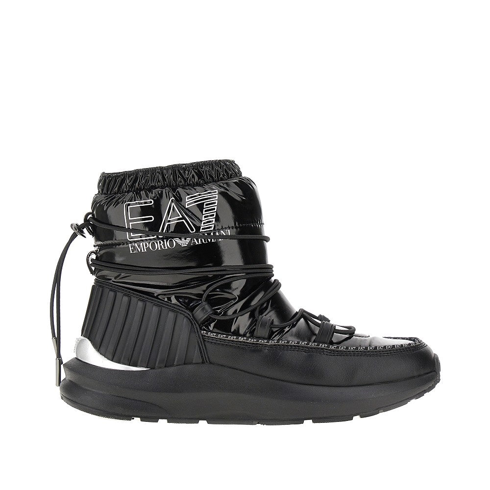 Shiny nylon ankle boots
