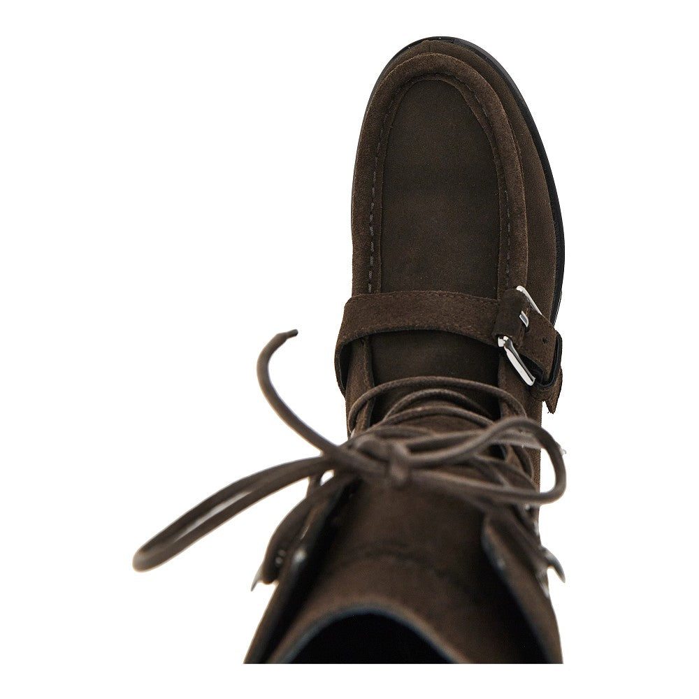 Suede leather ankle boots