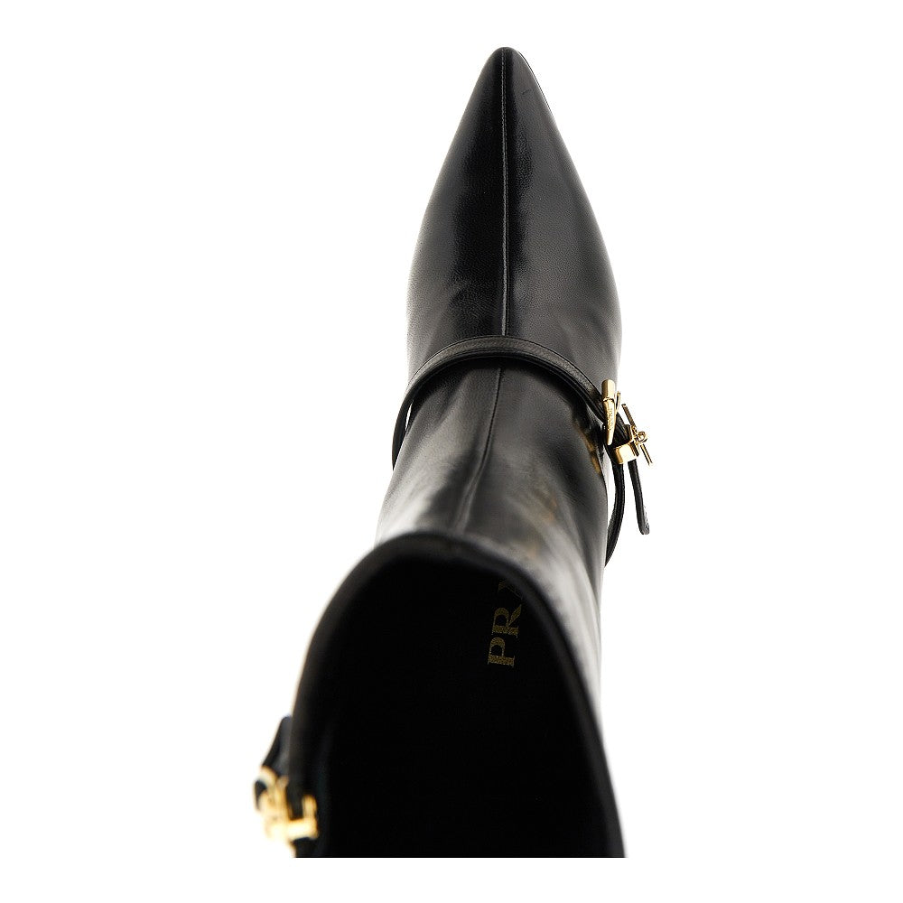 Stretch nappa leather ankle boots