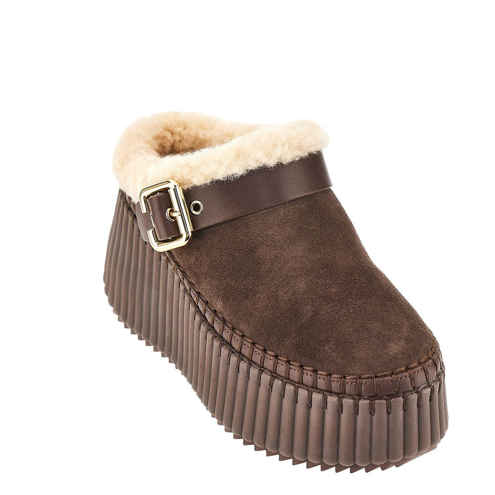 'Nama' wedge heel mules