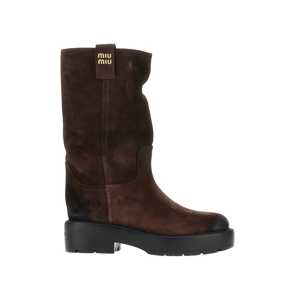 Suede leather boots