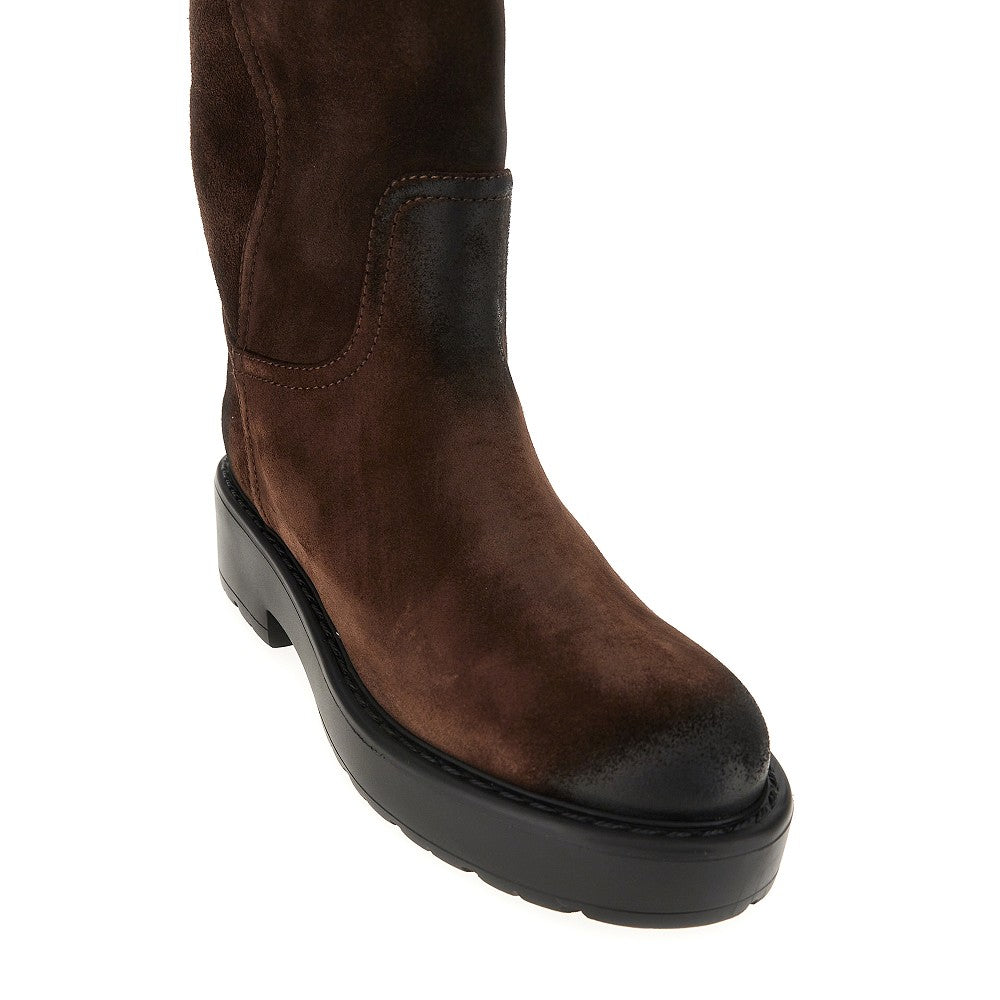 Suede leather boots